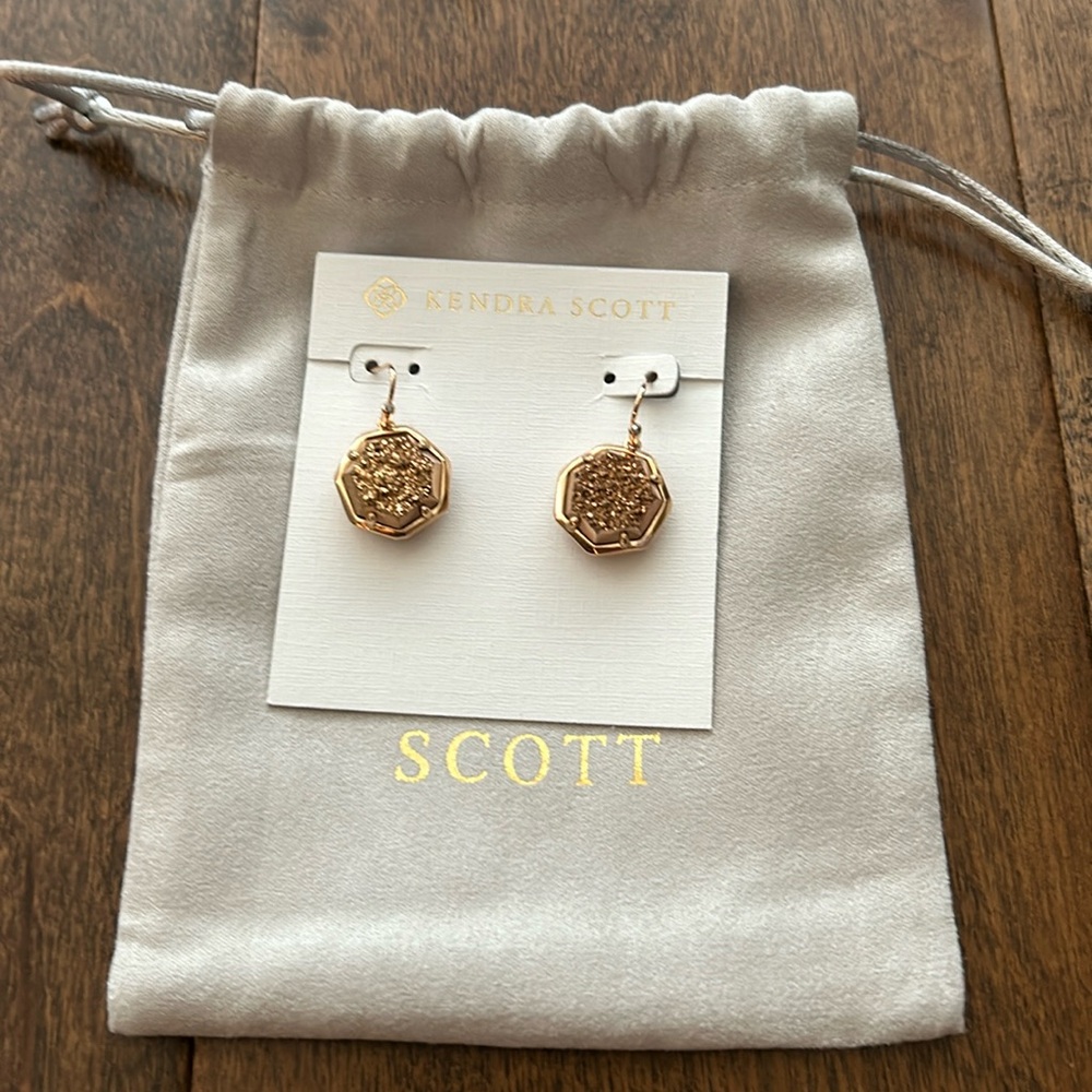 Kendra Scott Rose Gold Drusy Earrings